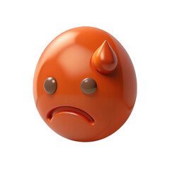 Fototapeta premium 3d sweating emoji face isolated on transparent background