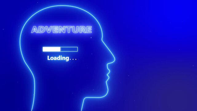 Goal-oriented Human Head With Adventure Mindset. Passion In Mind Concept. graphic background. New business concept.