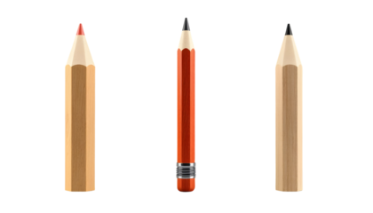 Collection of Three Pencils Red Brown and Graphite Lead