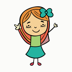 Smiling Child Character Cartoon Art