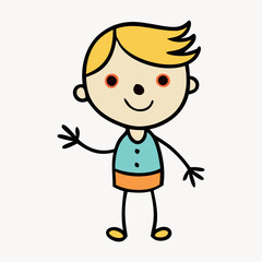 Smiling Child Character Cartoon Art