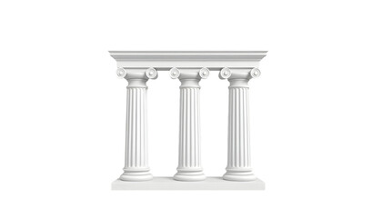 Classic Ionic Columns A Transparent Render