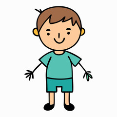 Smiling Child Character Cartoon Art