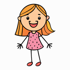 Fototapeta premium Smiling Child Character Cartoon Art