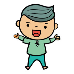 Smiling Child Character Cartoon Art