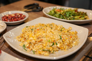 Chinese food. Egg fried rice