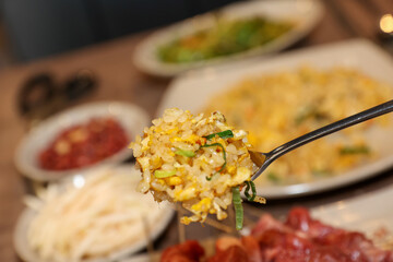 Chinese food. Egg fried rice