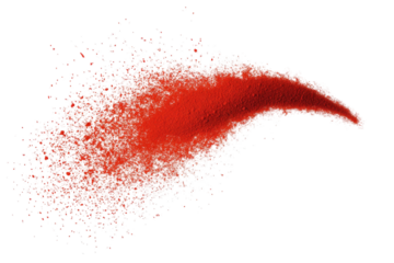 Fiery red particle explosion effect isolated on transparent background