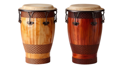 Two wooden conga drums musical instruments