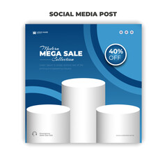 Modern Mega Sale Collection Social Media Post Design Template