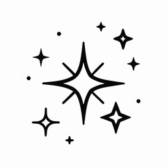 Obraz premium tiny sparkle icons in various stroke thicknesses