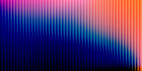 Glass gradient fractal background, orange blue ribbed abstract color pattern, iridescent striped vertical vibrant design, modern spectrum neon dark blur effect