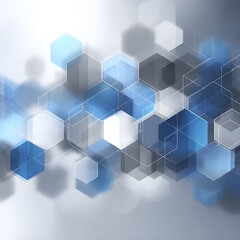 Obraz premium ech-Inspired Abstract Background with Overlapping Blue and White Hexagons