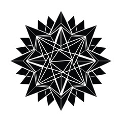 Obraz premium Geometric starburst pattern on white background abstract