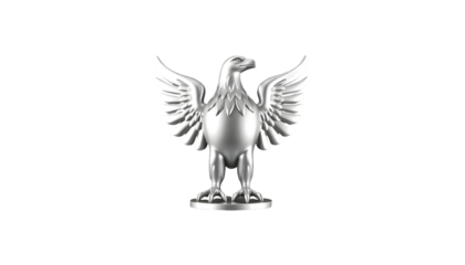 Silver Eagle Statue with Wings Outstretched