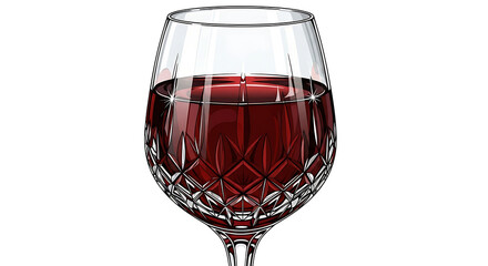 Elegant red wine in a crystal glass isolated on white background, a luxurious drink for celebration and tasting
