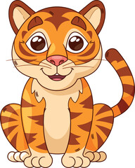 Cute tiger zoo animal vector illustration