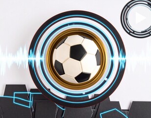 soccer ball on abstract background