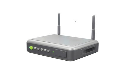 Wireless internet router with antennas and indicator lights