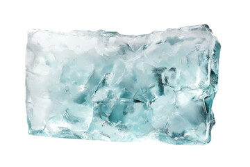 ice cube frame rectangular shape isolated on white or transparent png
