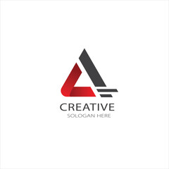 Creative modern logo combining A and L letters in red and gray. Perfect for branding and design.