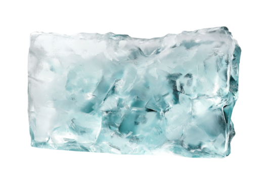 ice cube frame rectangular shape isolated on white or transparent png