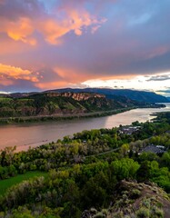 Fototapeta premium Scenic River Valley Sunset