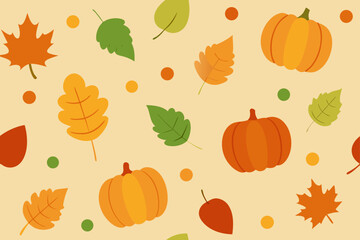 seamless pattern with autumn leaves