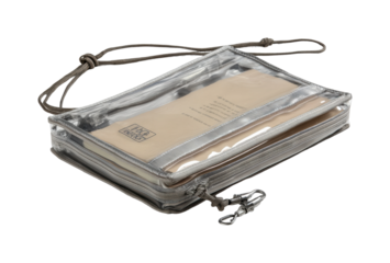 Stylish clear crossbody bag for events fashion accessory urban isolated on transparent background, png