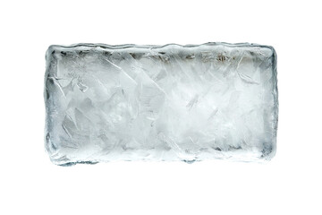 ice cube frame rectangular shape isolated on white or transparent png