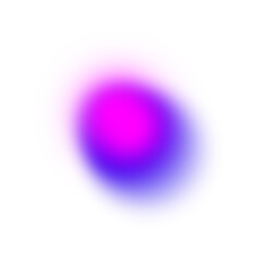 Abstract blue pink color blurred smooth round shape gradient isolated on transparent background. Png overlay effect.