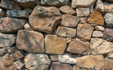 makeshift stone wall made of rocks