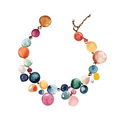 Vibrant Circular Necklace with Colorful Round Beads