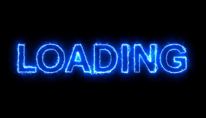 Obraz premium Electric blue loading text