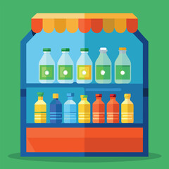 Variety of bottles and containers vector