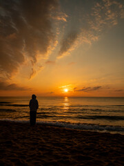 Fototapeta premium Golden sunrise on the seaside in Bulgaria