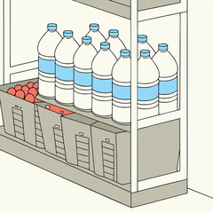 Variety of bottles and containers vector