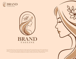 beauty logo or icon template minimalist and modern design