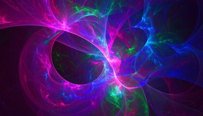 Abstract glowing fractal swirls