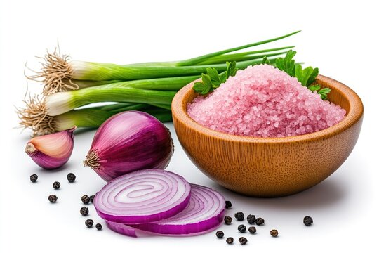 Pink Himalayan Salt with Red Onions, Garlic, and Peppercorns