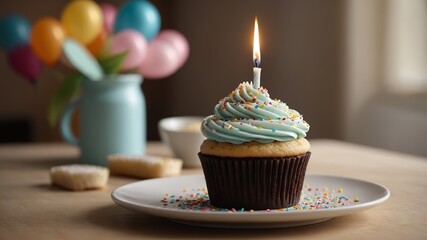 cupcake with candle