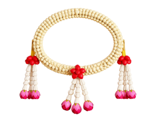 red and white beads necklace