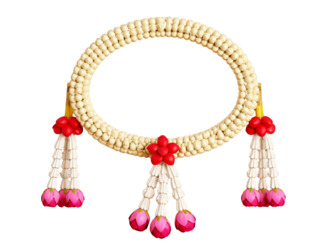 red and white beads necklace