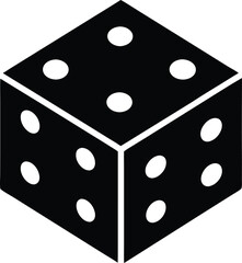 dice silhouette vector art illustration