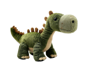 Playful plush toy dinosaur kids room cozy environment view fun concept isolated on transparent background, png