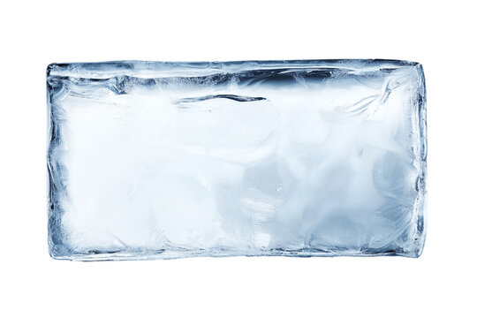 ice cube frame rectangular shape isolated on white or transparent png