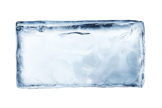 ice cube frame rectangular shape isolated on white or transparent png