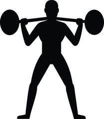 gym workout silhouette vector art illustration