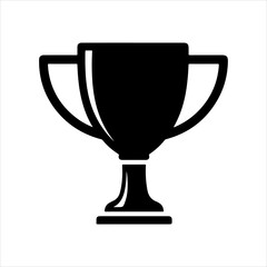 Black Silhouette of a Trophy Cup on White Background award winner