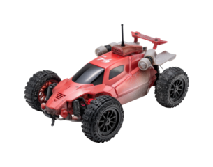 Exciting rc car racing event track action dynamic environment aerial view isolated on transparent background, png